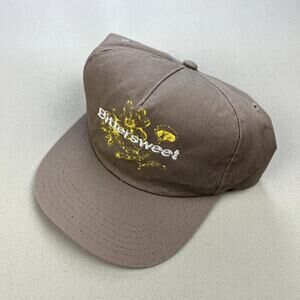 Bitter Sweet Hat Cap Snapback Brown Logo Flower Daisy Mushroom Skater Adjustable